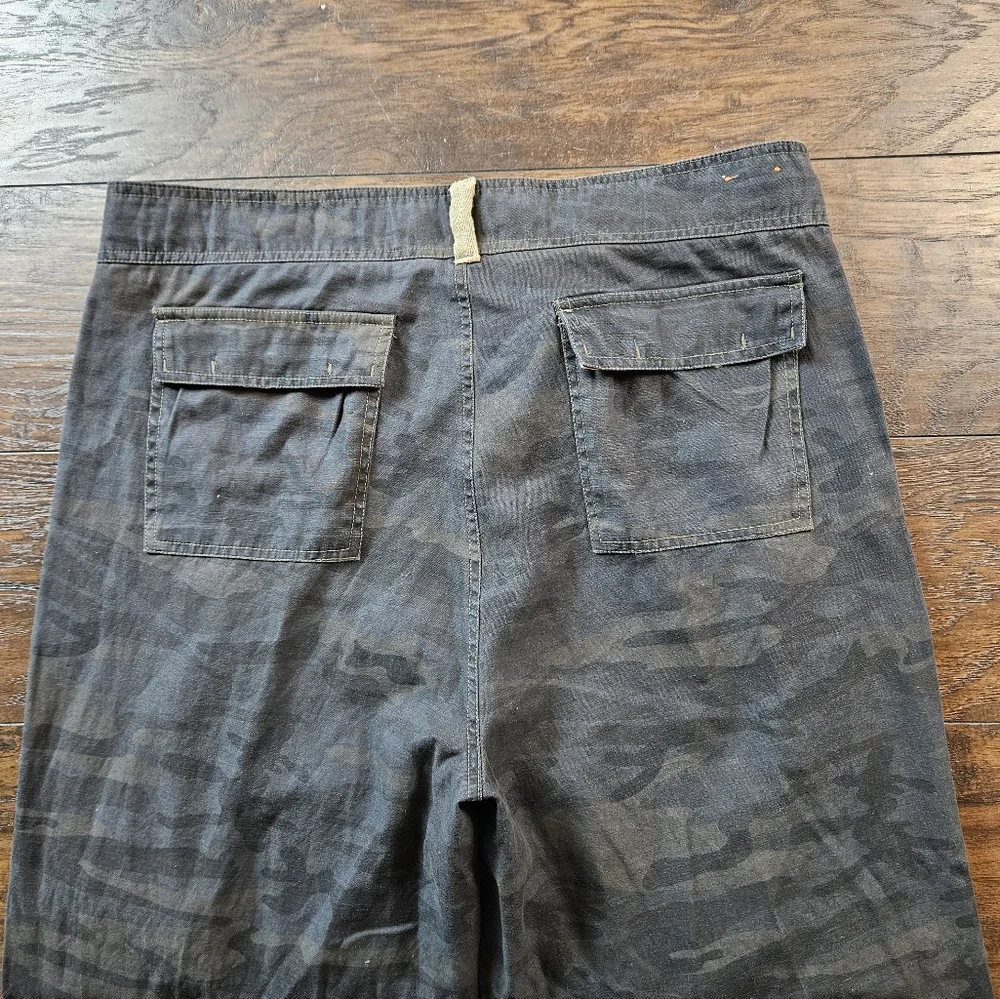 Urban Pipeline Men's L Ramie Cotton Blend Cargo Pants Camo Drawstring